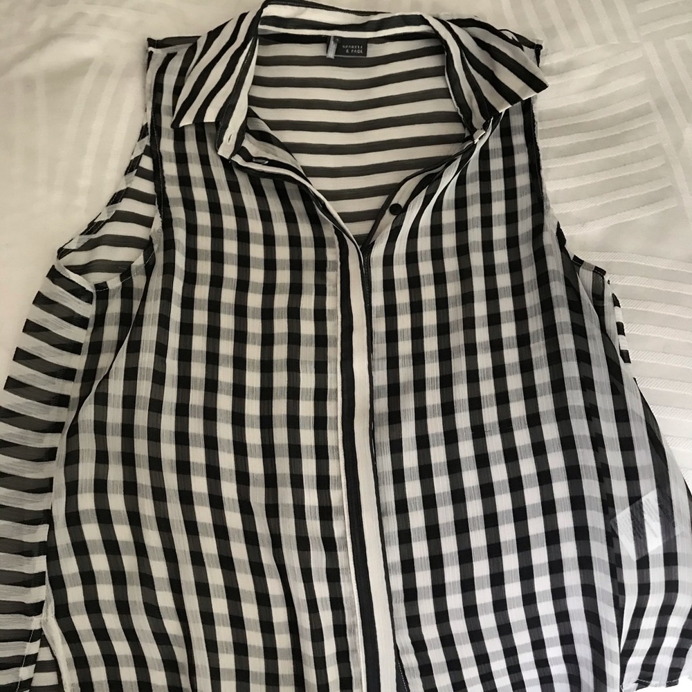 Sparkle And Fade Button Down Tank - New No Tags - image 1